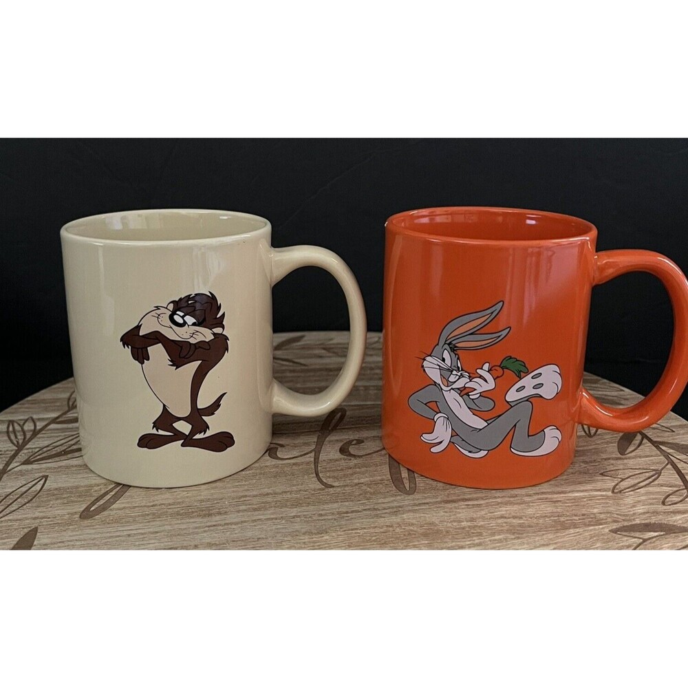 Warner Brothers Looney Tunes Bugs Bunny & Tasmanian Devil Coffee Mugs Lot of 2